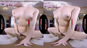 Realitylovers Presents Black Man Spooning Blonde Woman In VR Followed By Blowjob And Doggystyle Sex