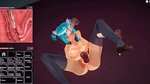 Blue Haired Teen With Big Boobs Gets Gangbanged In Anime Style