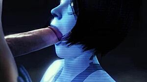 cortana gives a blowjob in this 3d hentai game