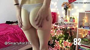 Solo Spanking Session Leaves Her Red and Sore