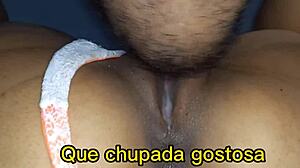 Amateur Sucks Shaved Pussy For Creampie