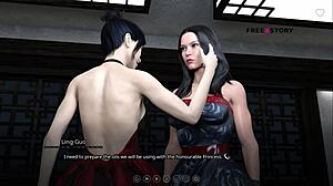 Ling and Leyala massage Atlas, leading to threesome sex in The Seven Realms