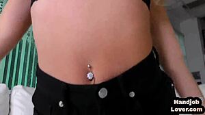 Amateur teen jerks off oiled cock after striptease in pov.