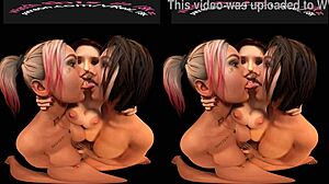 Three lesbians finger and masturbate together.