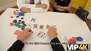 European Brunette Wife Gets Nipples Poked In Vip4k Game!