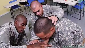 Gay military men engage in intense sex scenes, responding yes drill sergeant during hardcore encounters