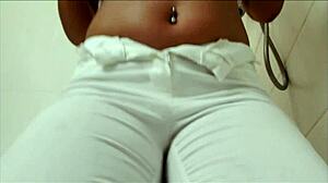 soaking my white clothes in the shower, getting naked and wet with big ass