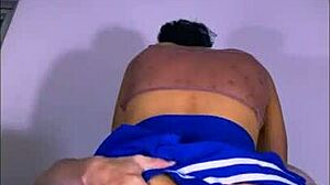 Petite Latina student cheats with boyfriend in tight college apartment romp