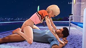 Bonde Gets Fucked In The Gym With Blowjob And Cum In 3D Animation