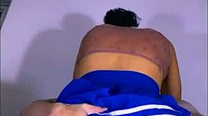 Petite Latina student cheats with boyfriend in tight college apartment romp