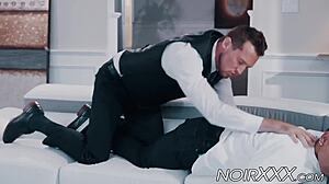 handsome tall businessman anally fucks young 18+ hunky black gay