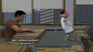 teacher's breasts inflate as she shows off her ass in class