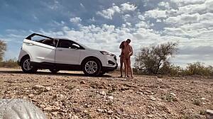 Pulled over and had sex in the desert with monster cock?