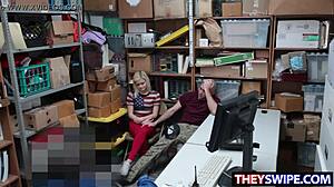 bf watching gf madison getting nailed by a big cock officer in the office, hardcore blowjob and ass action 😍🍆