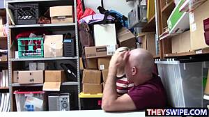 bf watching gf madison getting nailed by a big cock officer in the office, hardcore blowjob and ass action 😍🍆