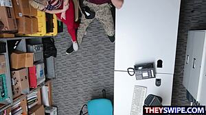 bf watching gf madison getting nailed by a big cock officer in the office, hardcore blowjob and ass action 😍🍆