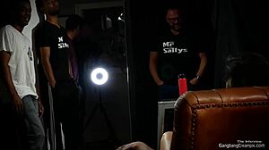 Busty milf engages in gangbang with 5 strangers simultaneously