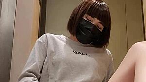 Office ladyboy plays with toys solo! 😘