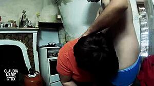 I light the kitchen stove with my hot cock, fucking my partner hard 😏