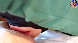 Horny maid in cosplay shows natural tits and ass