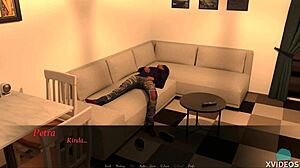 Horny redhead petra roleplays college babe with big tits.