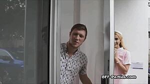 Парень с большим членом трахает стюардесс жестко.