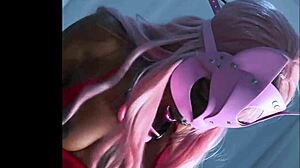 check out tropicalpussy looking alluring in red high heels with tight pussy and buttplug