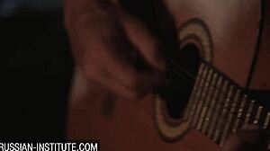 Hey, check out blonde Gina Gerson in a threesome at the campfire! 🔥