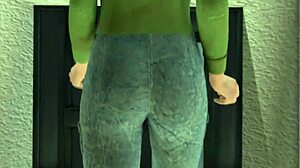 teacher's breasts inflate as she shows off her ass in class