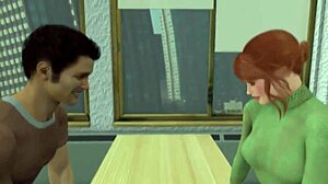 teacher's breasts inflate as she shows off her ass in class