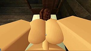 In roblox, this pov sex scene has riding, blowjob, and doggystyle action