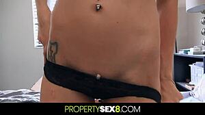 kali roses teases her boss with masturbation then fucks him pov to keep her job.