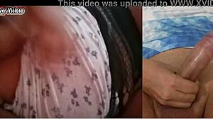 Another big tits hotwife asks me to masturbate while she gropes her pussy for a cumshot.