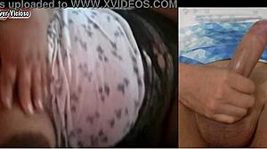 Another big tits hotwife asks me to masturbate while she gropes her pussy for a cumshot.