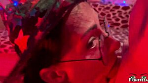 Cute Horny Halloween Witch Takes Deepthroat and Anal Creampie Hard