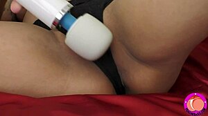 Milf Amateur Enjoys Soaking Black Lace Thong During Playtime