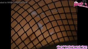 Brunette Slut In Fishnet MMF Threesome!