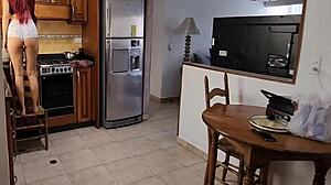 Stepbrother roughly fucks teen stepsister with huge ass.