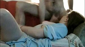 I watch brunette chick masturbate on webcam.