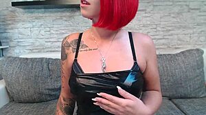 German teen amateur Ninadevil in wetlook outfit striptease