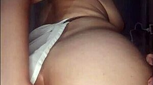 hot sexy teen bends over for doggystyle anal creampie and rubs her holes to cum hard