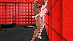 In Second Life, the cute japanese teen whore gets fucked in cowgirl with monster cock