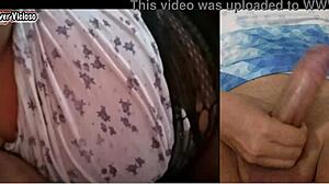 Another big tits hotwife asks me to masturbate while she gropes her pussy for a cumshot.