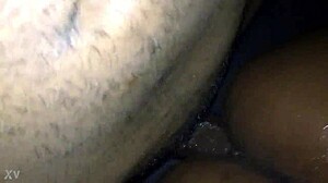 Black long cock fucks oily fun sized ebony girl!