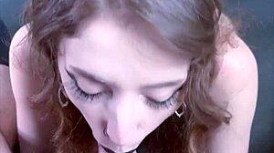 Goth Babe in Black Lipstick Gets Massive Cum Facial