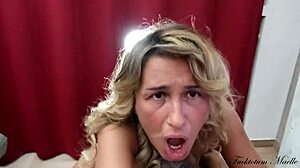 Real amateur couple homemade sextape blowjob and sex deepthroat for the blonde cowgirl riding his cock till a double shaking brain melting real woman orgasm with a final great cumshot