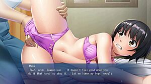 the mob-like plain girl gets bound in bondage and fingered during masturbation game in hentai.