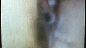 Masturbating with dildo for orgasm