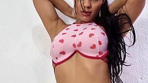 Imagine this young girl full of desire in your oil-covered bed