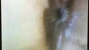 Masturbating with dildo for orgasm